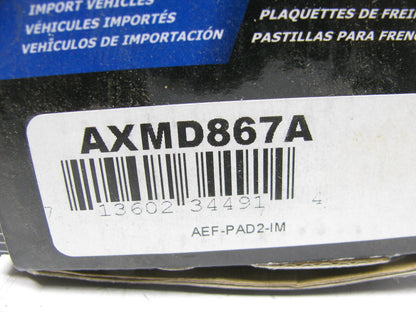 Auto Extra AXMD867A Front Disc Brake Pad Set - Semi-Metallic