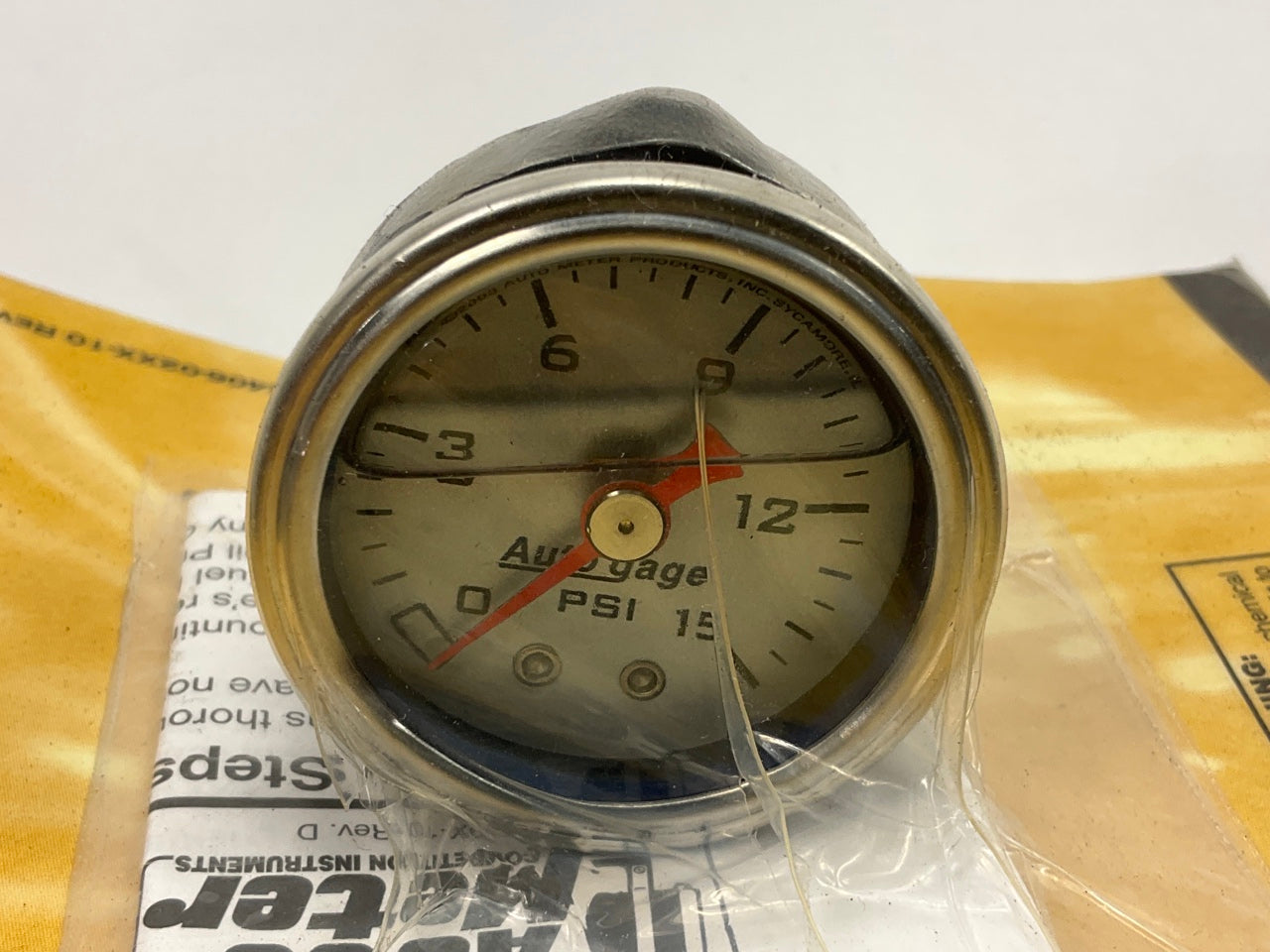 Auto Meter 2178 1-1/2'' Auto Gage Mechanical Fuel Pressure Gauge PSI 0-15 WHITE