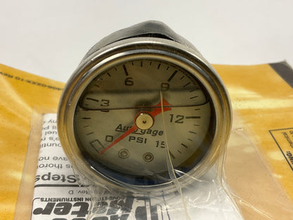 Auto Meter 2178 1-1/2'' Auto Gage Mechanical Fuel Pressure Gauge PSI 0-15 WHITE