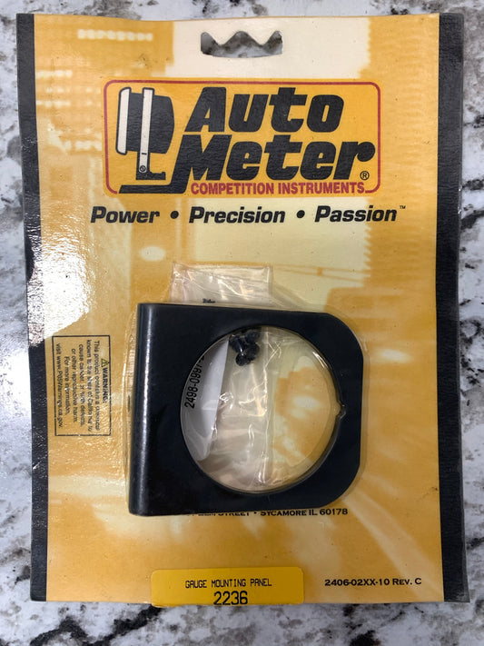 Autometer 2236 Gauge Mounting Panel Bezel, Single, 2-1/16'', Black, Aluminum