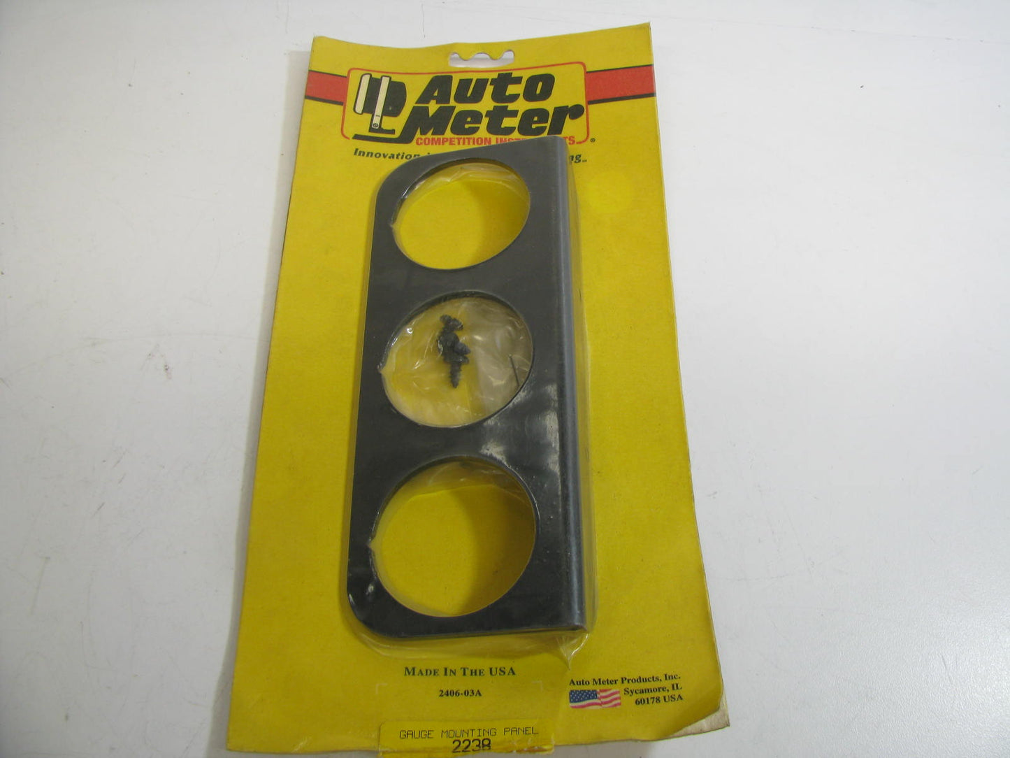 Auto Meter 2238 Universal Triple 2-1/16'' Gauge Black Aluminum Mounting Panel