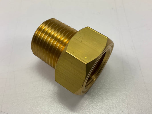 Auto Meter 2263 Pipe Fitting Brass Adapter 3/8'' NPT Male To 5/8''-18 UNF Female