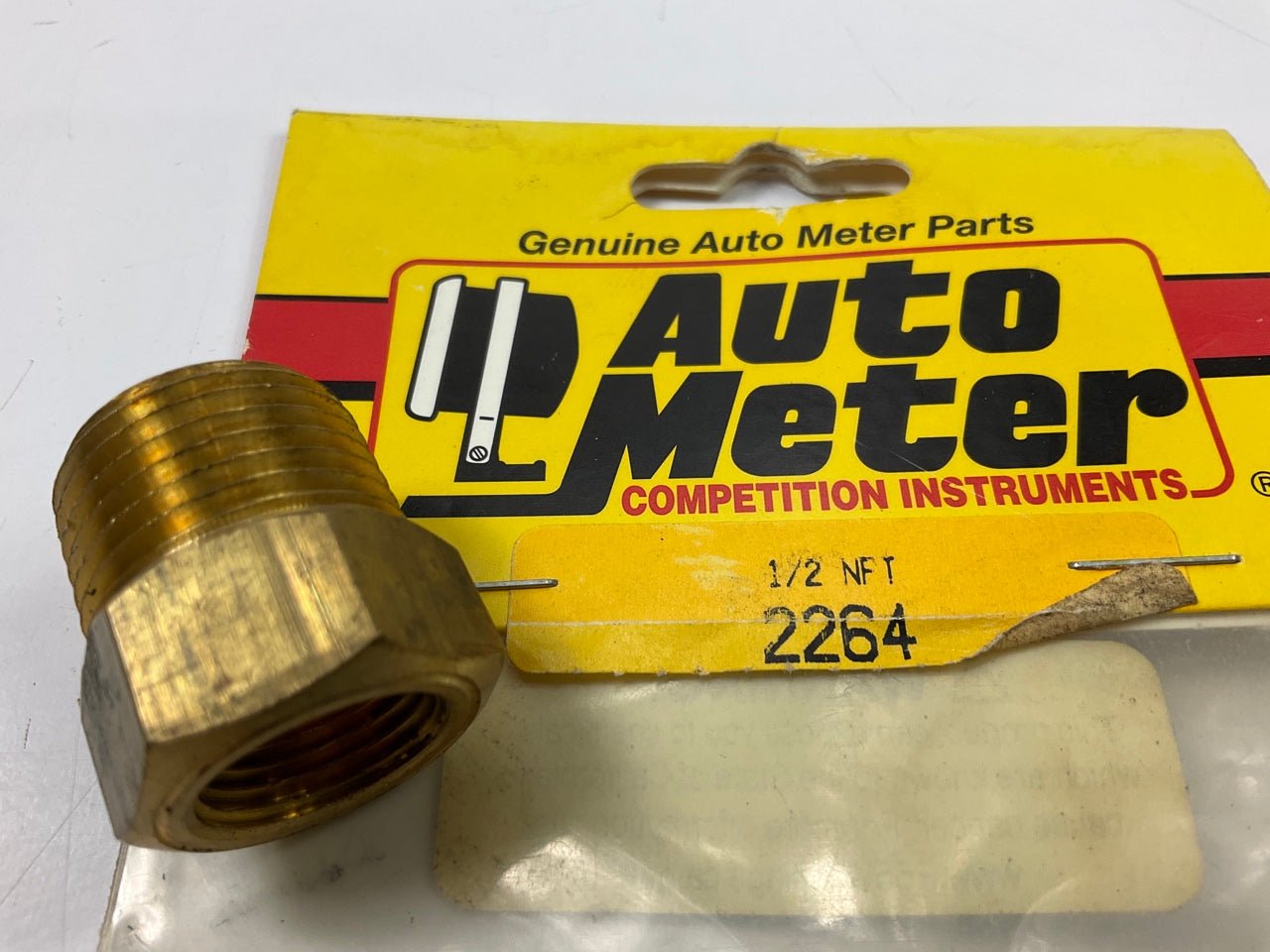 Auto Meter 2264 Pipe Fitting Adapter 1/2'' NPT Male To 5/8''-18 UNF Female