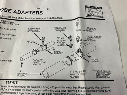 AutoMeter 2283 1-1/2'' Radiator Hose Coolant Temp Sensor Adapter W/ 3/8'' NPT Port