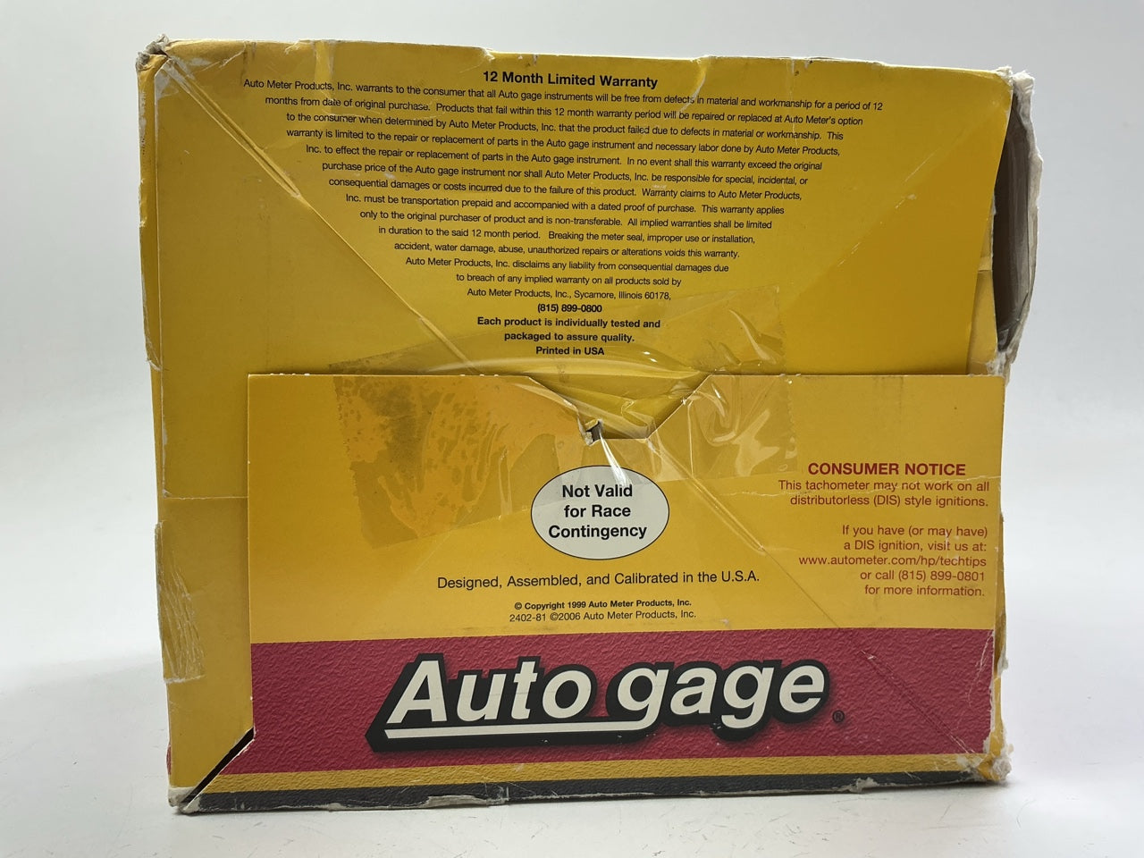 Auto Meter 233911 5'' Pedestal Mount Tachometer Gauge 0-10,000 RPM - OPEN BOX