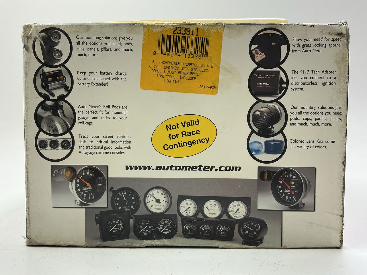 Auto Meter 233911 5'' Pedestal Mount Tachometer Gauge 0-10,000 RPM - OPEN BOX