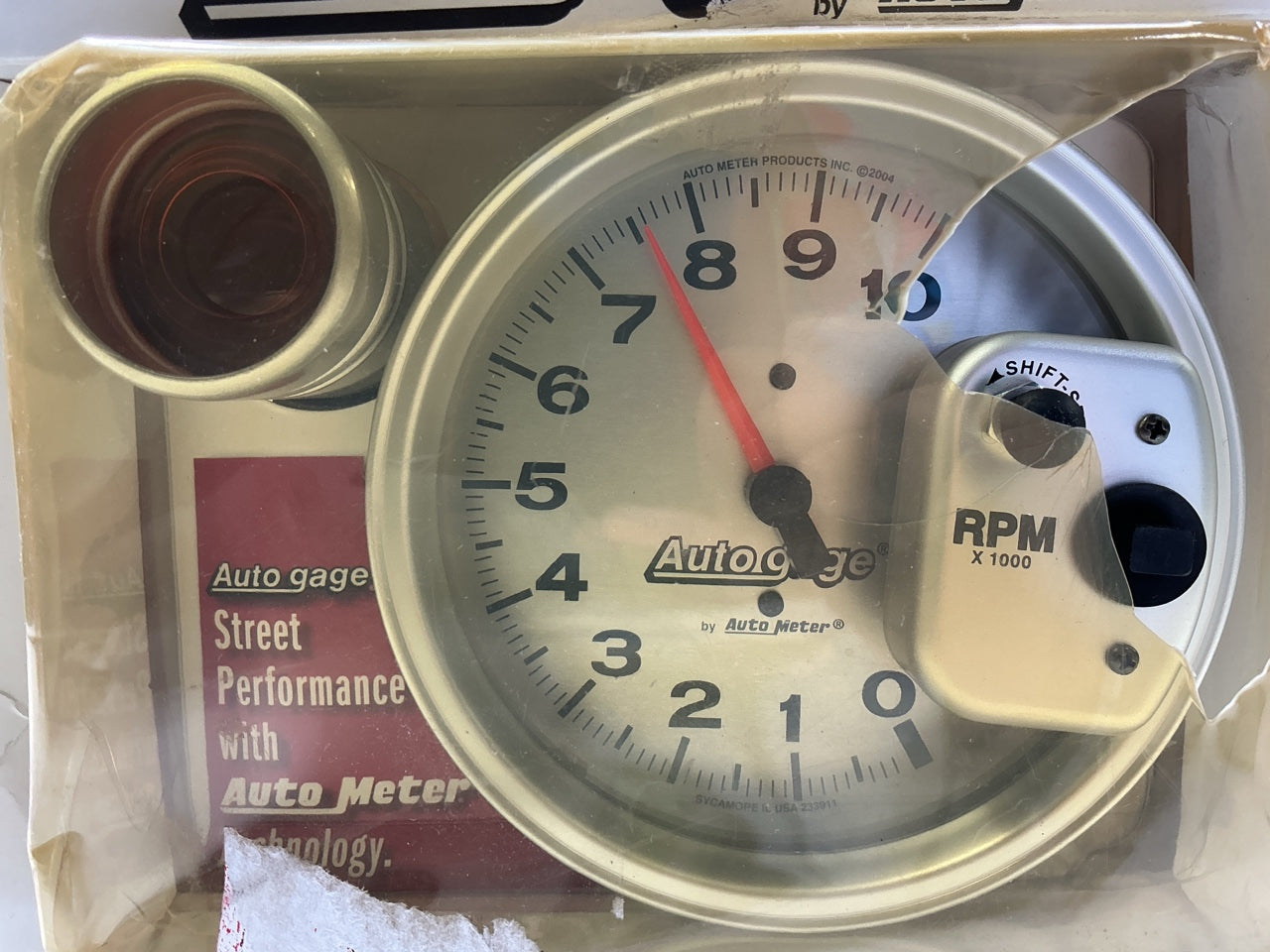 Auto Meter 233911 5'' Pedestal Mount Tachometer Gauge 0-10,000 RPM - OPEN BOX