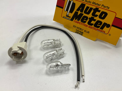 Auto Meter 3220 Light Bulb & Socket Kit, Plastic AutoMeter Gauges: 3 Bulbs