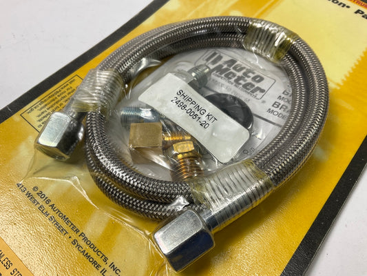 Auto Meter 3227 Hydraulic Hose Pressure Gauge Line Kit -4AN, 3' Steel Braided