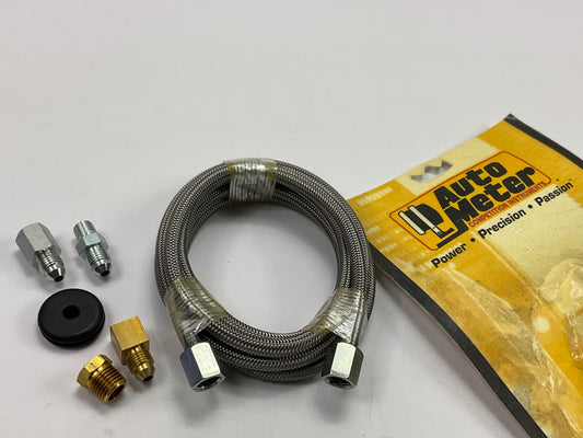 Auto Meter 3228 Hydraulic Hose Pressure Gauge Line Kit -4AN, 6' Steel Braided