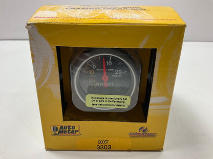 Auto Meter 3303 Sport-Comp Mechanical Turbo Boost / Vacuum Gauge 2-1/16'' (52mm)