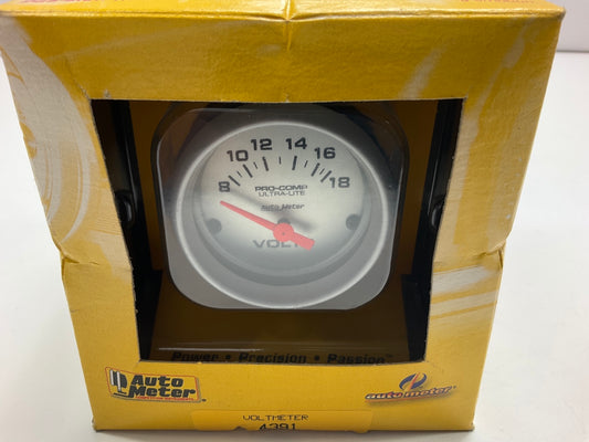 Auto Meter 4391 Ultra-Lite Series 2-1/16'' Voltmeter Volt Gauge 8-18V