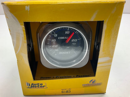 Auto Meter 6103 2-1/16'' Cobalt Mechanical Boost / Vacuum Gauge; 30 In HG/30 PSI