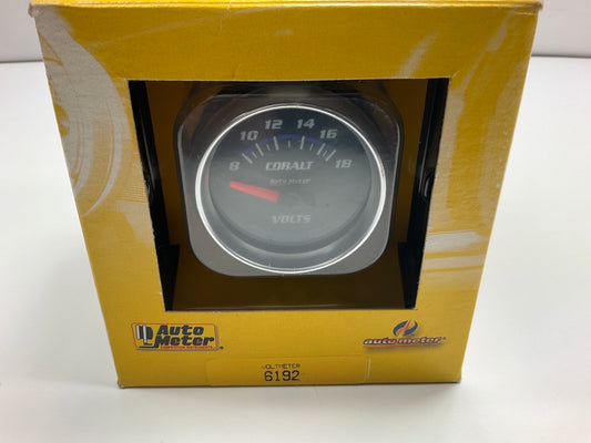 Autometer 6192 Cobalt 52mm 8-18 V Short Sweep Electric Voltmeter Gauge 2-1/16''