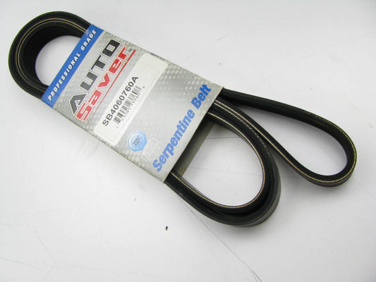 Auto Saver SB4060760A Serpentine Belt - 0.84'' X 76.00 - 6 Ribs - 4060760