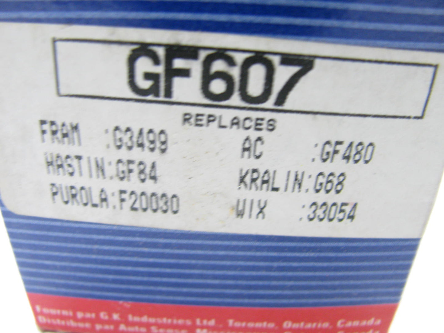 (2) Auto Sense GF607 Fuel Filter