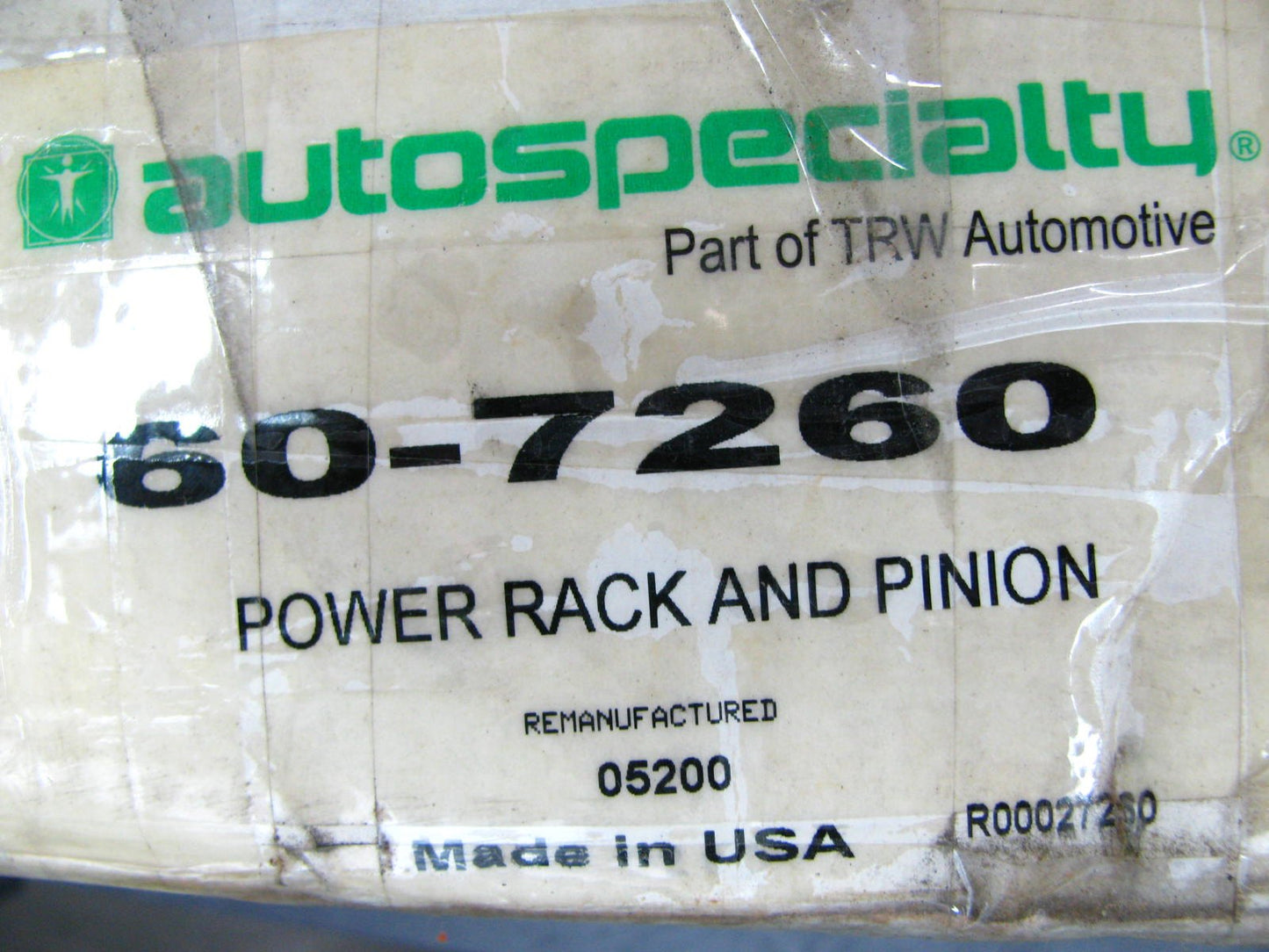 Reman. Auto Specialty 60-7260 Complete Steering Rack And Pinion Assembly