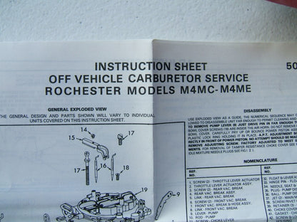 Auto Tune 151038 Carburetor Rebuild Kit - Rochester M4MC Quadrajet QJet