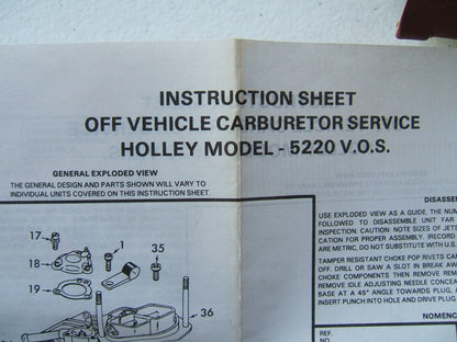 Auto Tune 151053 Carburetor Rebuild Kit For 1986-1987 Dodge Holley 5220 VOS