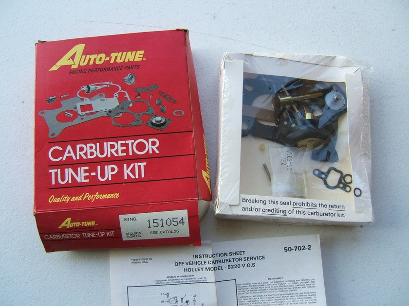 Auto Tune 151054 Carburetor Rebuild Kit For Holley Weber 5220 Vacuum Secondaries