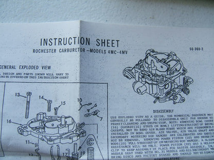 Auto Tune 15514 Carburetor Rebuild Kit 1972 Chevrolet GMC Rochester 4MC 4MV