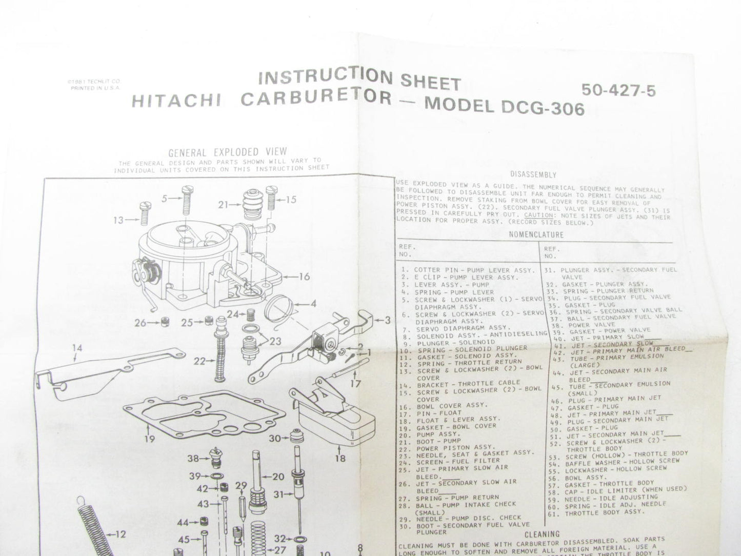 Auto Tune 15532B Carburetor Rebuild Kit 973-1979 Honda Mazda Hitachi DCG-306