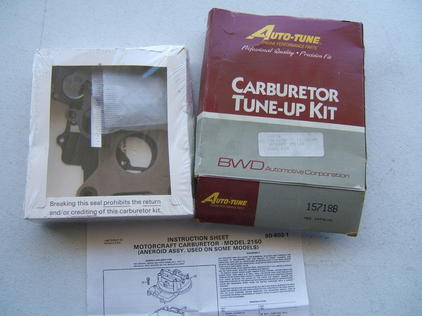 Auto Tune 15718B Carburetor Rebuild Kit - Motorcraft 2150