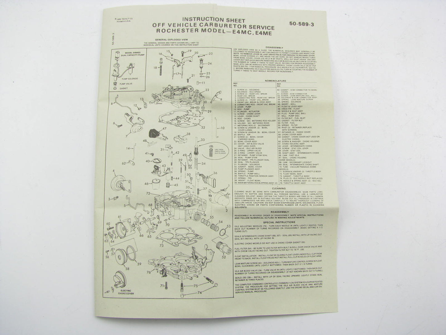 Auto Tune 15795B Carburetor Rebuild Kit for 1981-1986 Rochester E4MC E4ME