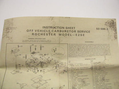 Auto Tune 15896 Carburetor Rebuild Kit - Rochester E2SE 2-BBL Carburetor