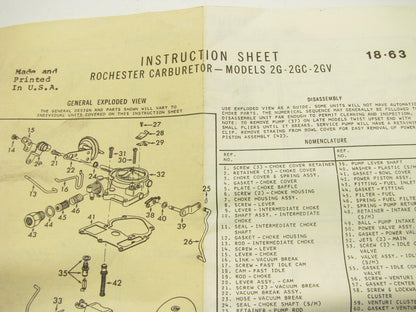 Auto Value 10481A Carburetor Rebuild Kit For 1975-1978 GM Rochester 2-BBL