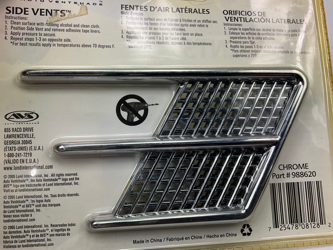 Auto Ventshade 988620 Chrome Side Vent - 1 Pair
