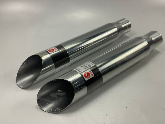 (2) Auto Wurks 18004 Chrome Exhaust Tip, 2-1/4'' Inlet, 2-7/8'' Outlet, 18'' Long