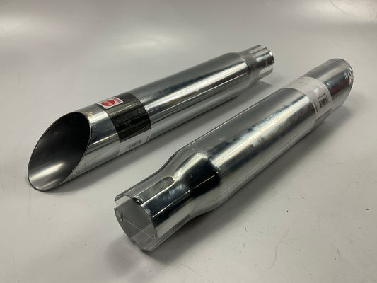 (2) Auto Wurks 18004 Chrome Exhaust Tip, 2-1/4'' Inlet, 2-7/8'' Outlet, 18'' Long