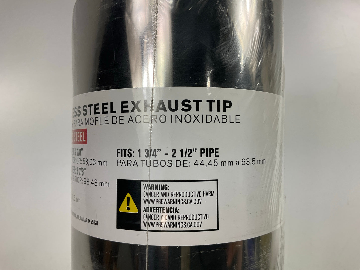 Autowurks 18011 Stainless Steel Exhaust Tip For 1.75'' - 2.5'' Pipe, 3-7/8'' Outlet