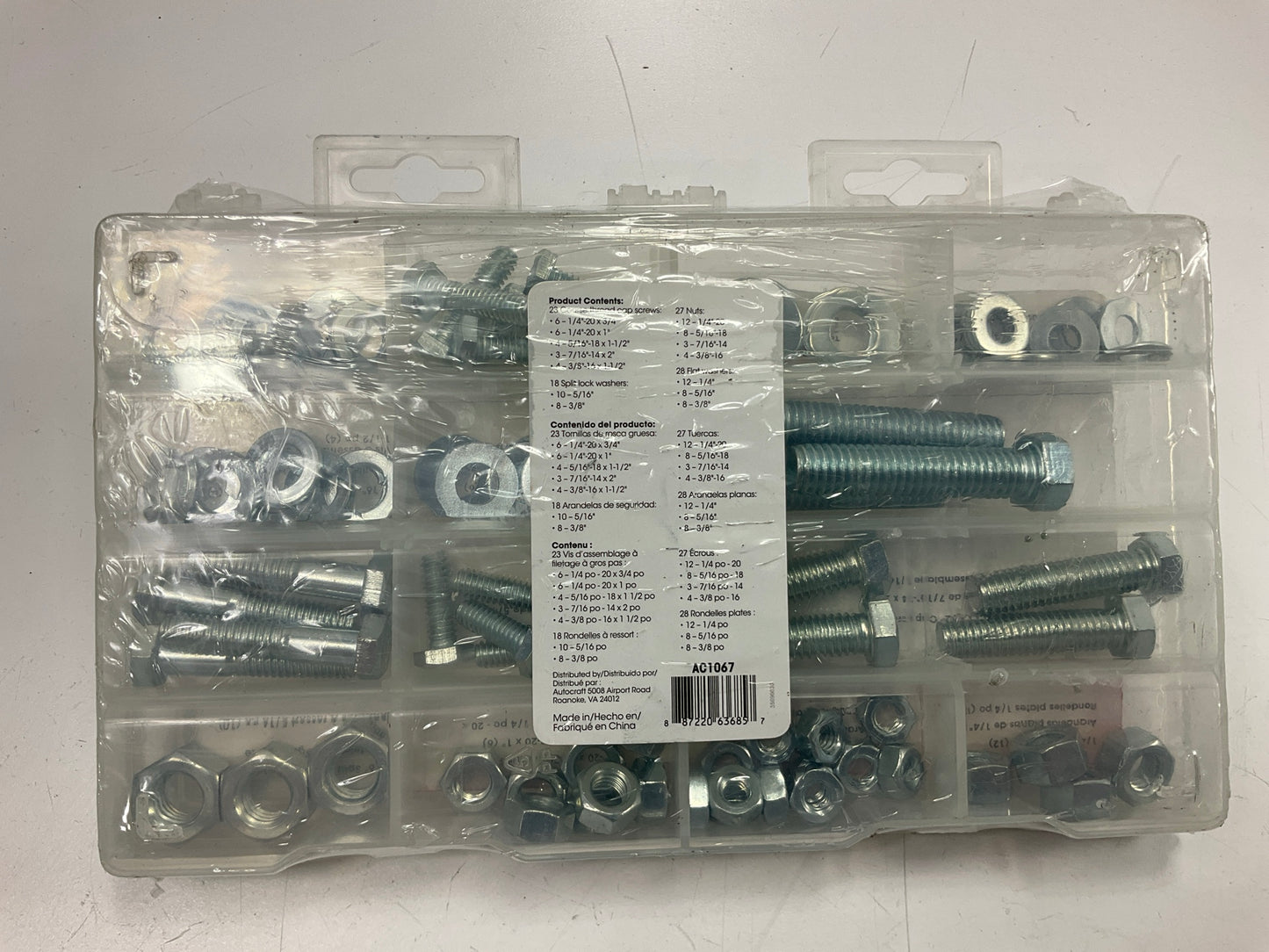 Autocraft AC1067 USS Grade 5 Standard Hardware Value Pack- 96 Pieces