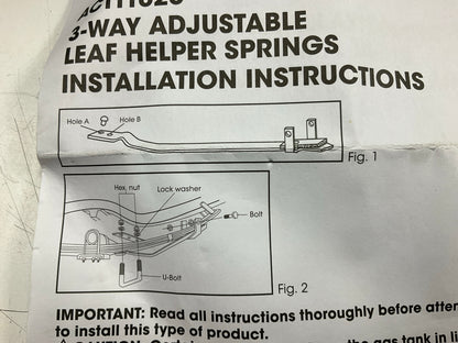 Autocraft AC111020 Adjustable 3-Way Leaf Helper Springs