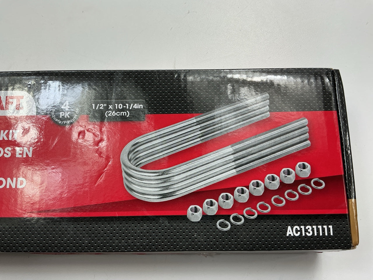 Autocraft AC131111 Leaf Spring U-Bolt Kit,  1/2'' X 3-1/8'' X 10-1/4''