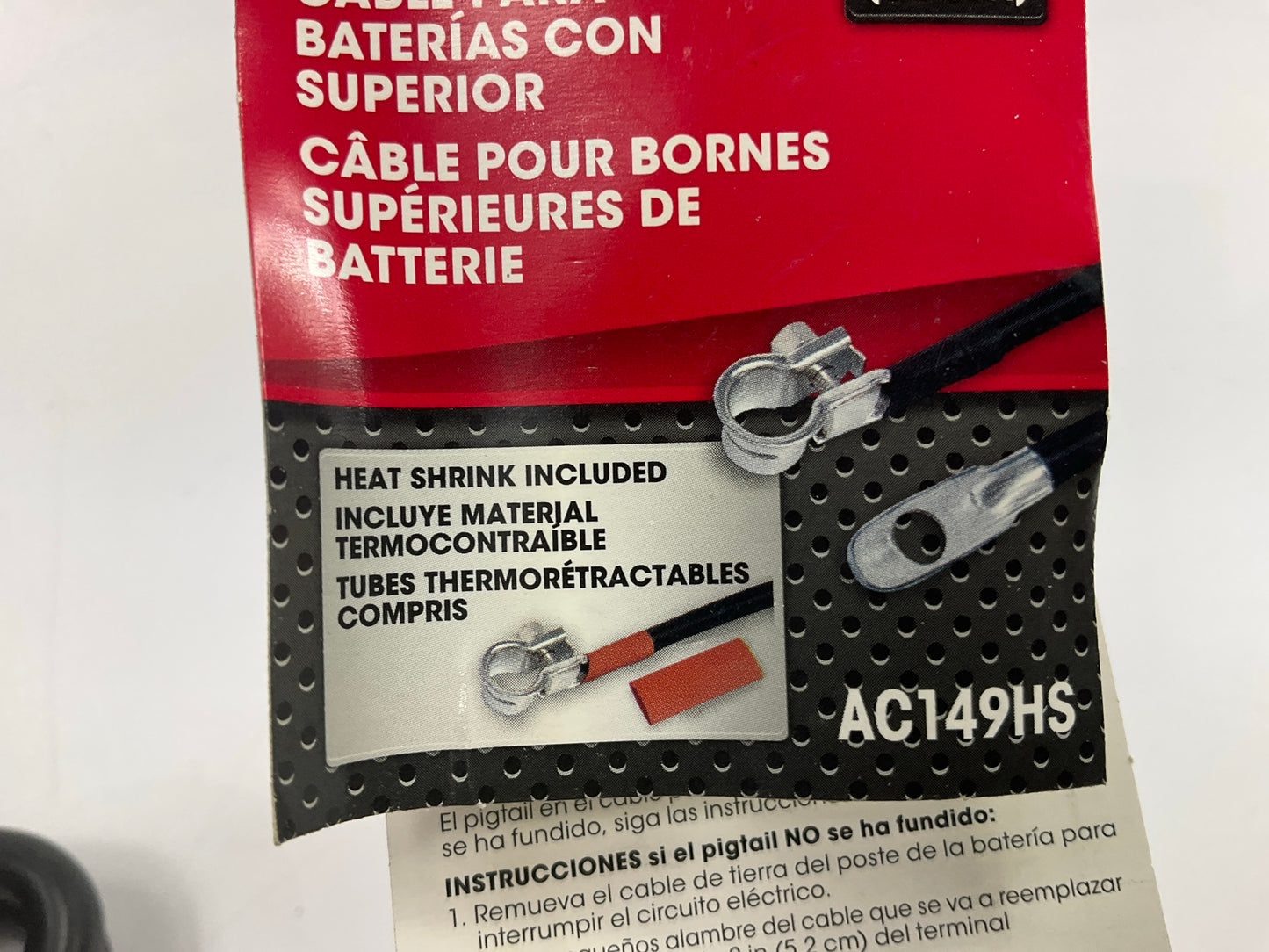 Autocraft AC149HS -26'' Top Post Battery Cable, 4 Gauge W/ Heat Shrink