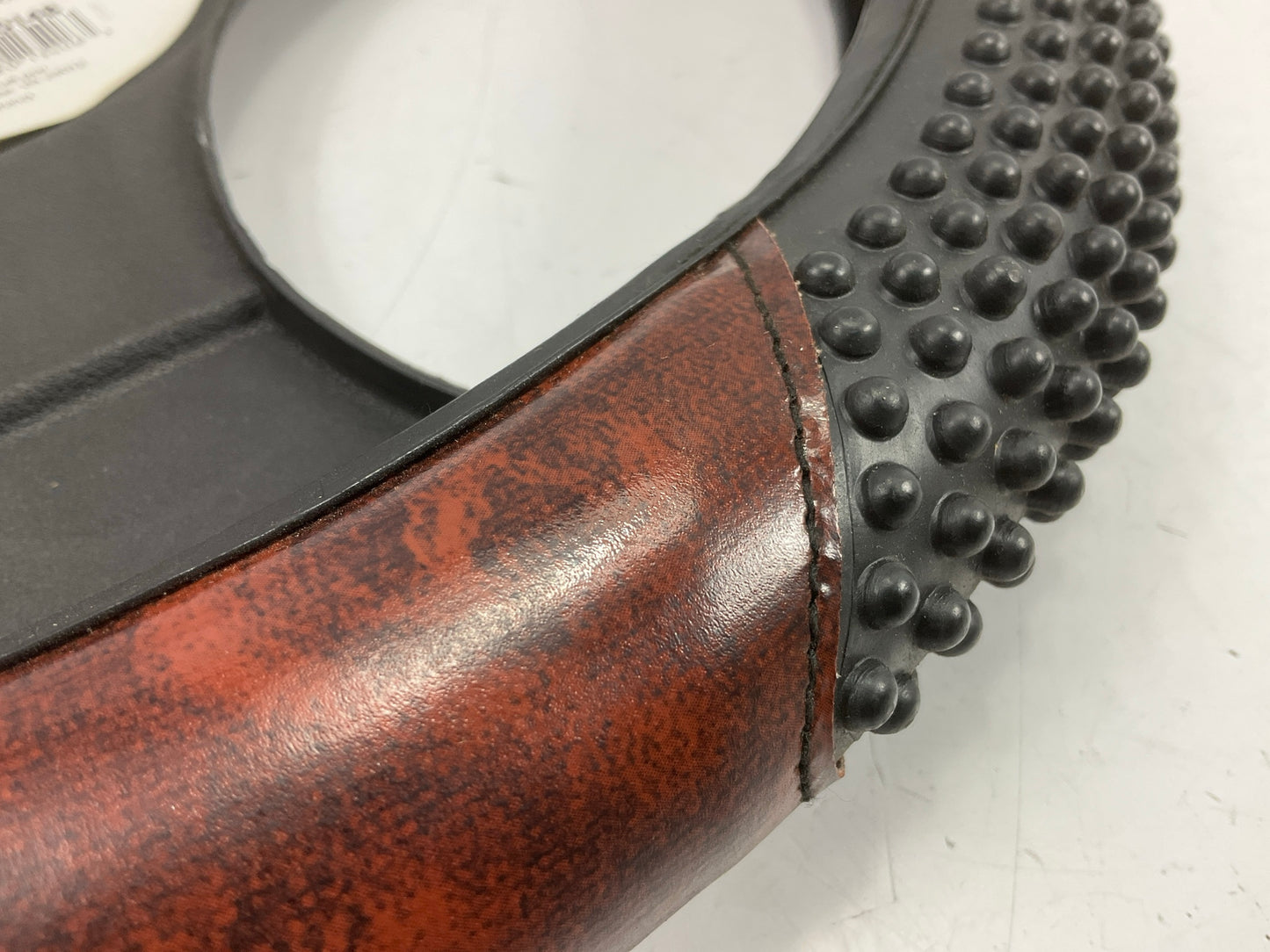 Autocraft AC20014B - 15'' Dia Woodgrain/Black Massage Grip Steering Wheel Cover