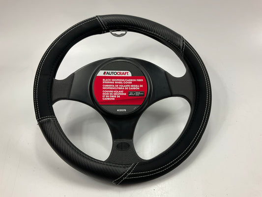 Autocraft AC2037B Steering Wheel Cover - 15'' & Smaller Diameter, Black