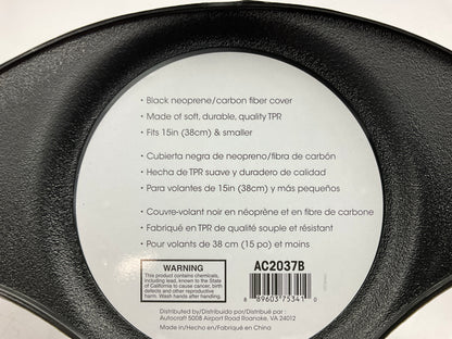 Autocraft AC2037B Steering Wheel Cover - 15'' & Smaller Diameter, Black