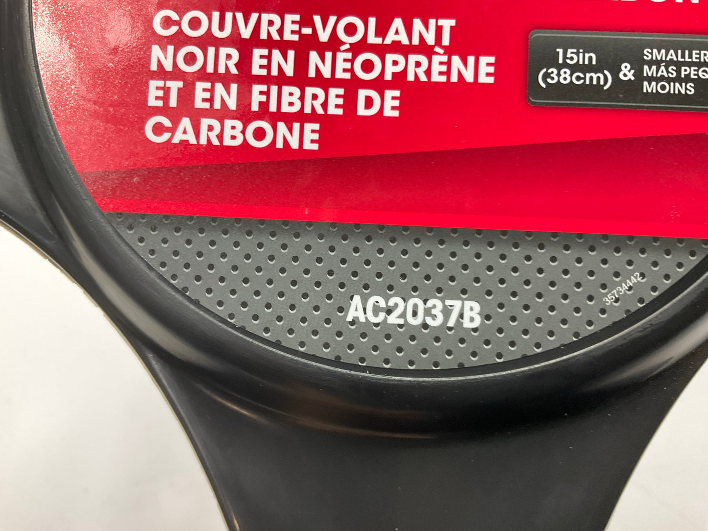 Autocraft AC2037B Steering Wheel Cover - 15'' & Smaller Diameter, Black