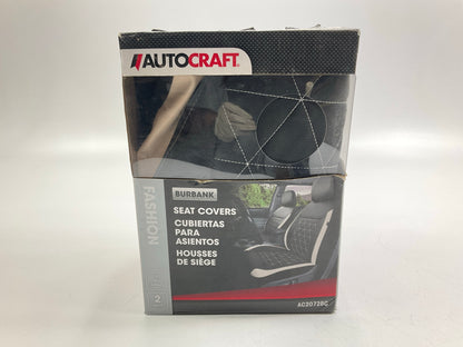 Autocraft AC2072BC Car & SUV Black/Cream Faux Leather Seat Cover - PAIR