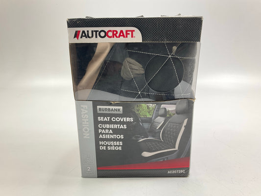 Autocraft AC2072BC Car & SUV Black/Cream Faux Leather Seat Cover - PAIR