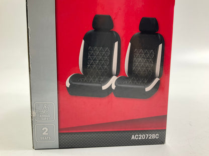 Autocraft AC2072BC Car & SUV Black/Cream Faux Leather Seat Cover - PAIR