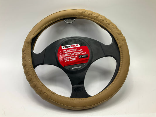 Autocraft AC221761098T - 14.5'' - 15'' Tan Action Grip Steering Wheel Cover