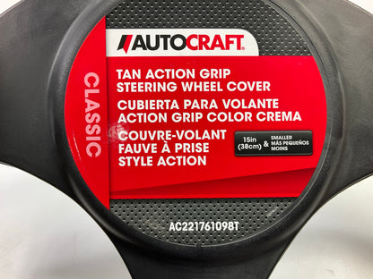 Autocraft AC221761098T - 14.5'' - 15'' Tan Action Grip Steering Wheel Cover