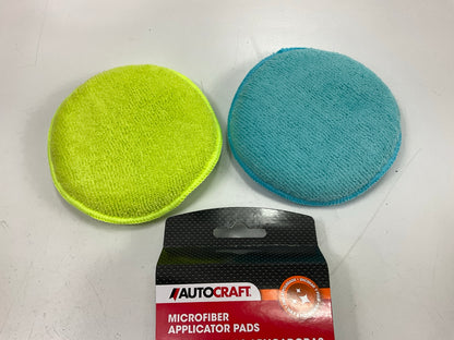 2 Pack AutoCraft AC266 Microfiber Applicator Buffing Pads, 6 Inch Diameter