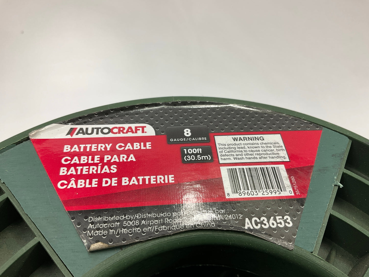 Autocraft AC3653 - 98' Battery Cable Black Ground Cable, 8 Gauge