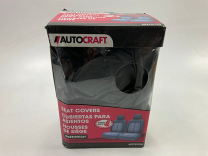 Autocraft AC370115G Black / Grey Faux Leather & Suede Seat Car Cover - Pack Of 2